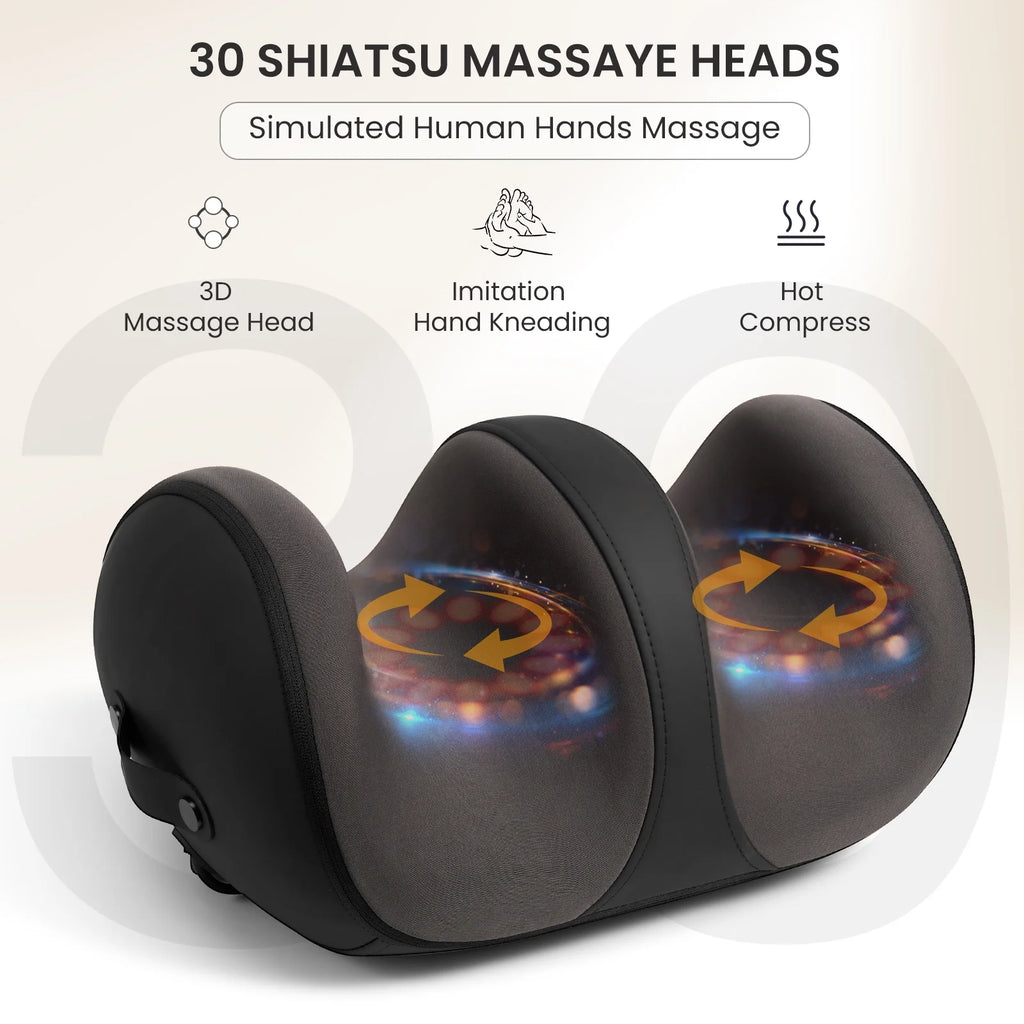 Electric Shiatsu Foot Massager Calf with Heat, Deep Kneading & Rolling Ankle Massage - Relaxing Muscle Relax, Ideal Gift for Men & Women, Leg Massager