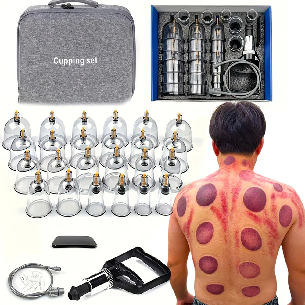 Kineta 24-Piece Cupping Therapy Set — Vacuum Massage Cups for Muscle Recovery & Pain Relief