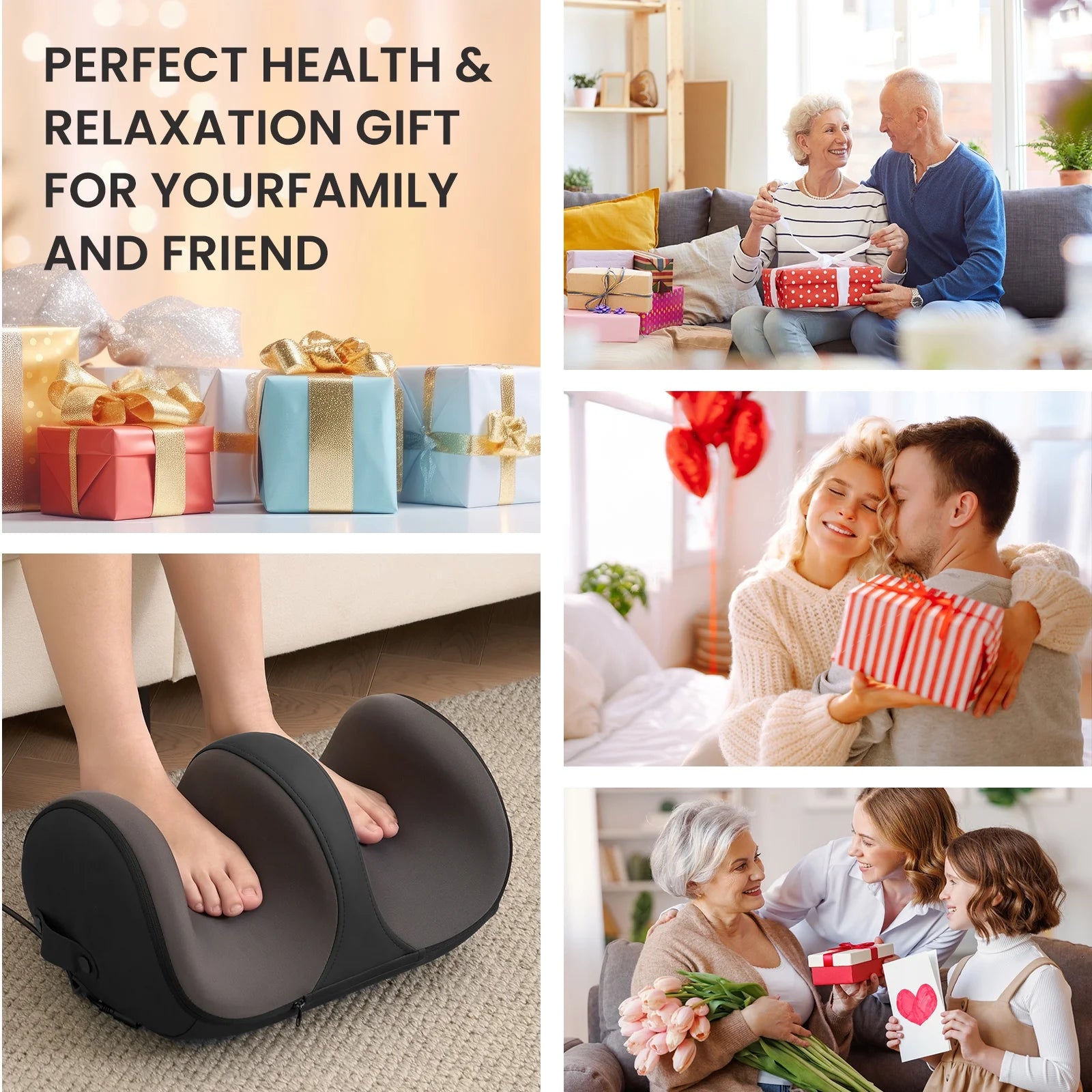 Electric Shiatsu Foot Massager Calf with Heat, Deep Kneading & Rolling Ankle Massage - Relaxing Muscle Relax, Ideal Gift for Men & Women, Leg Massager